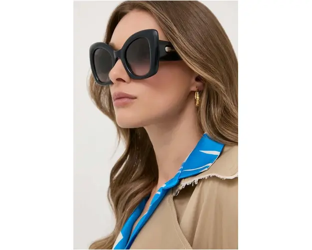 Alexander McQueen ochelari de soare femei, culoarea negru