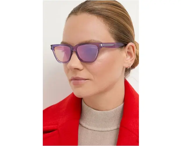 Saint Laurent ochelari de soare femei, culoarea transparent