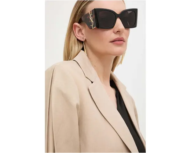 Saint Laurent ochelari de soare femei, culoarea negru