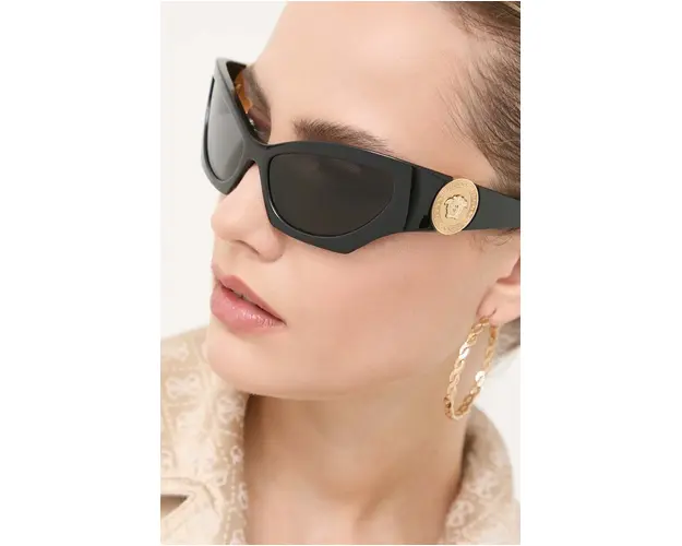 Versace ochelari de soare femei, culoarea negru