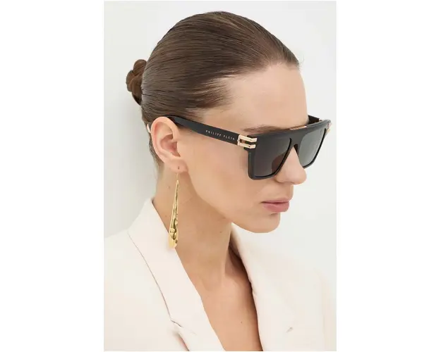 Philipp Plein ochelari de soare femei, culoarea negru, SPP108M_560700