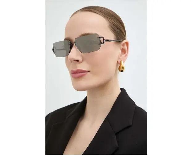 Philipp Plein ochelari de soare femei, culoarea gri, SPP110_65672X
