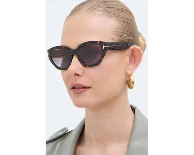 Tom Ford ochelari de soare femei, culoarea maro, FT1086_5552F