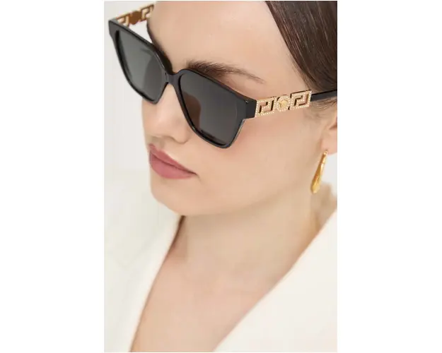 Versace ochelari de soare femei, culoarea negru, 0VE4471B