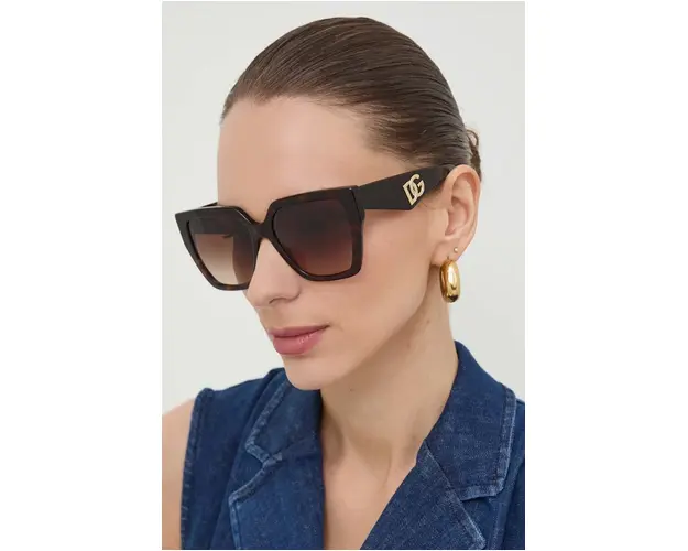 Dolce & Gabbana ochelari de soare femei, culoarea maro, 0DG4438