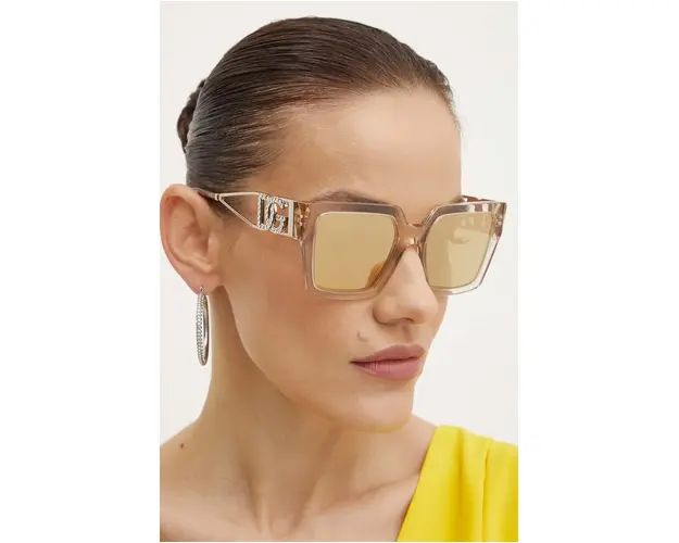 Dolce & Gabbana ochelari de soare femei, culoarea bej, 0DG4446B