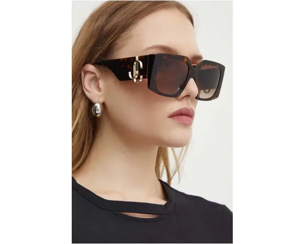 Jimmy Choo ochelari de soare femei, culoarea maro, 0JC5006U