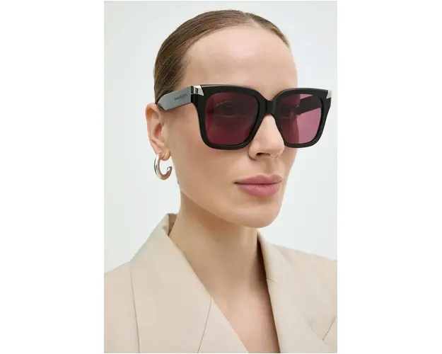 Alexander McQueen ochelari de soare femei, culoarea negru, AM0440S