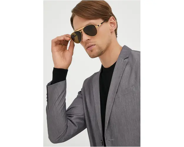 Gucci ochelari de soare barbati, culoarea auriu