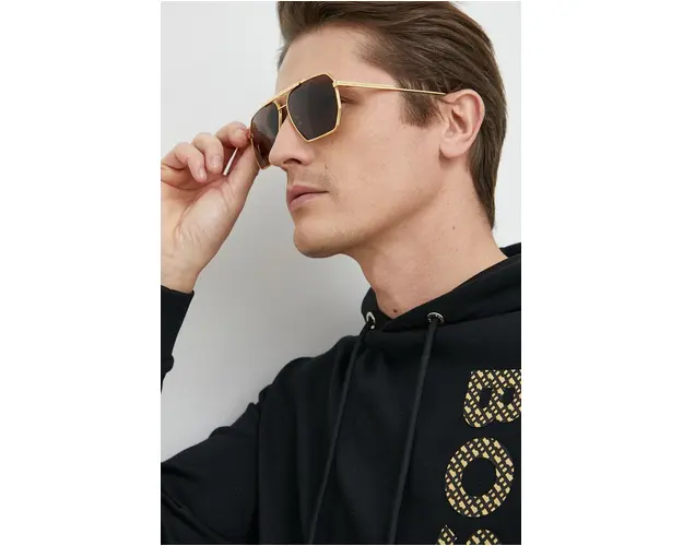 Bottega Veneta ochelari de soare BV1012S barbati, culoarea auriu