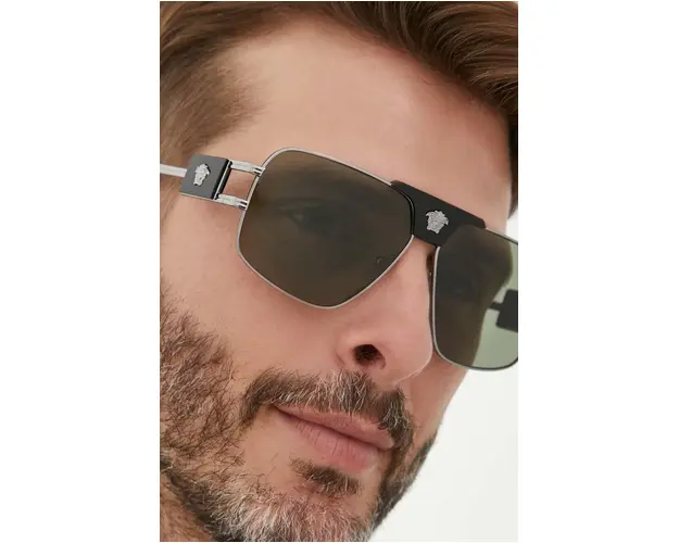 Versace ochelari de soare barbati, culoarea gri