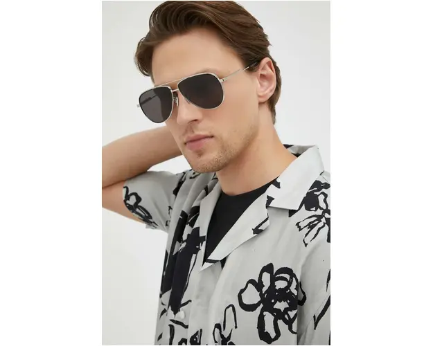 Bottega Veneta ochelari de soare barbati, culoarea argintiu