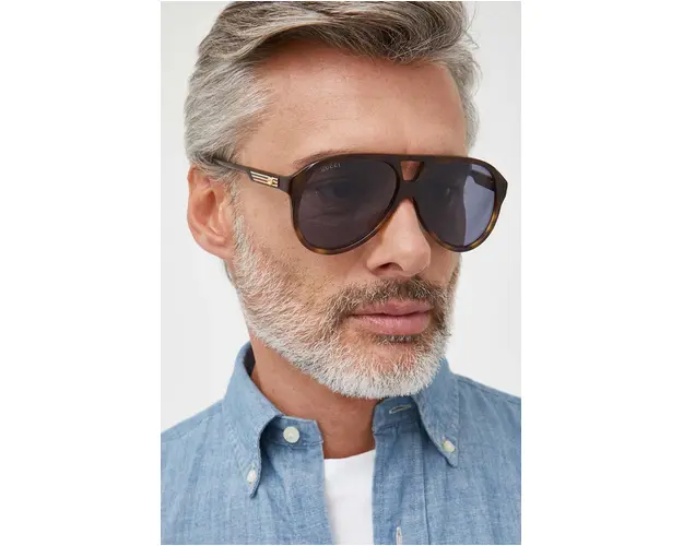 Gucci ochelari de soare barbati, culoarea maro