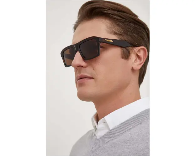 Bottega Veneta ochelari de soare barbati, culoarea maro