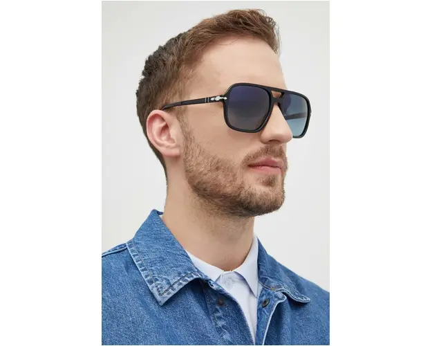 Persol ochelari de soare barbati, culoarea negru, 0PO3328S