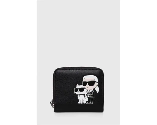 Karl Lagerfeld portofel de piele femei, culoarea negru
