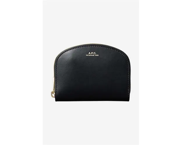 A.P.C. portofel de piele culoarea negru PXAWV.F63219-BLACK