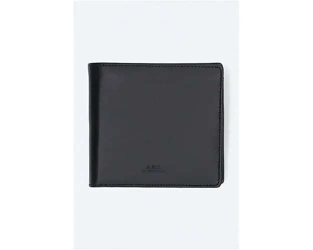 A.P.C. portofel de piele New Portefeuille culoarea negru PXAWV.H63340-BLACK