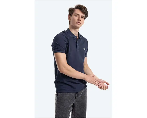 Lacoste polo de bumbac PH4012 166 culoarea bleumarin, uni PH4012.166-166