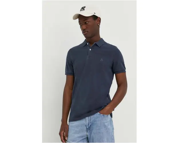 Marc O'Polo tricou polo barbati, culoarea albastru marin, neted