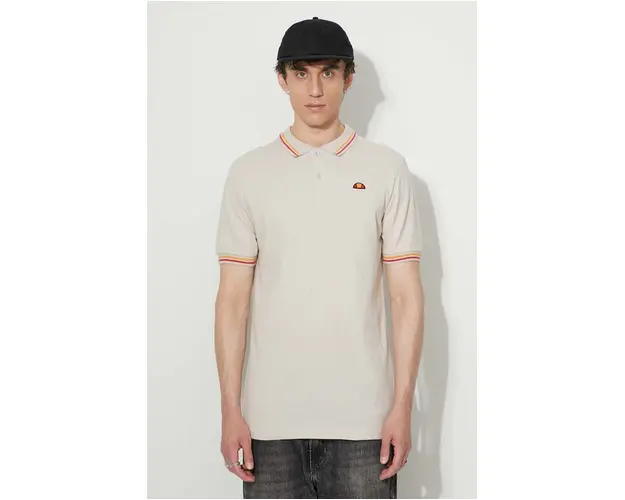 Ellesse polo de bumbac culoarea bej, neted SHR18077-WHITE