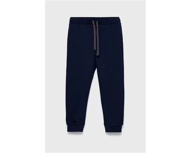 United Colors of Benetton pantaloni de trening din bumbac pentru copii culoarea albastru marin, melanj