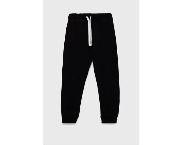 United Colors of Benetton pantaloni de trening din bumbac pentru copii culoarea negru, melanj