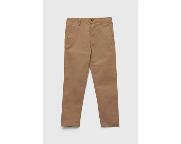 United Colors of Benetton pantaloni copii culoarea bej, neted