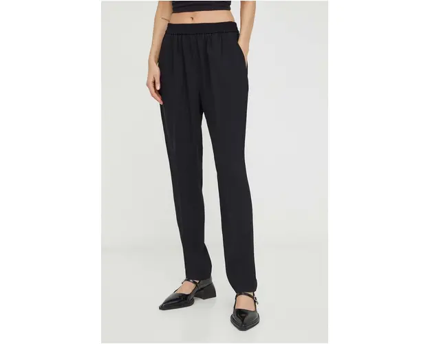 Day Birger et Mikkelsen pantaloni femei, culoarea negru, fason tigareta, high waist