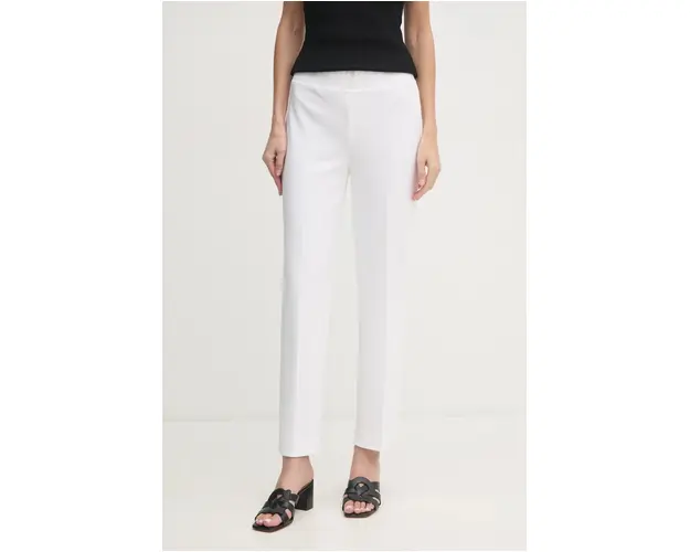 Joseph Ribkoff pantaloni femei, culoarea bej, drept, medium waist, 143105