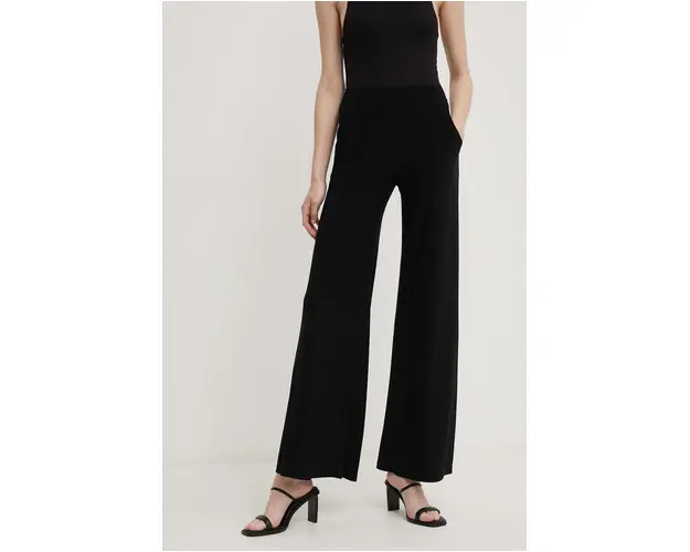 Joseph Ribkoff pantaloni femei, culoarea negru, evazati, high waist, 161096