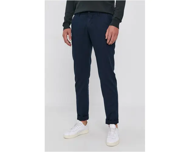 Marc O'Polo pantaloni barbati, culoarea albastru marin, cu fason chinos