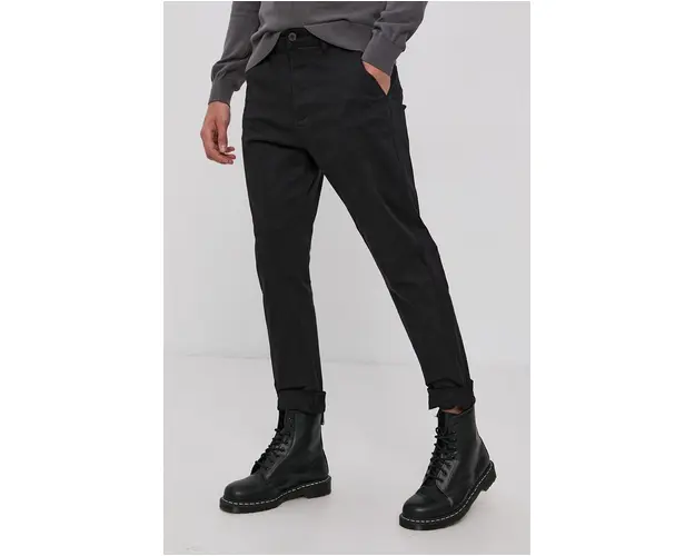 !SOLID Pantaloni barbati, culoarea negru, cu fason chinos