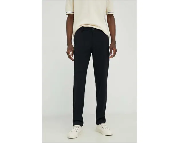Les Deux pantaloni barbati, culoarea albastru marin, drept