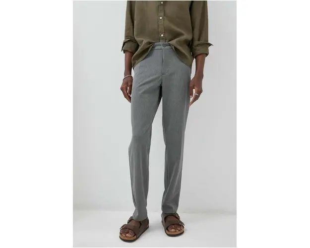 Les Deux pantaloni barbati, culoarea gri, drept