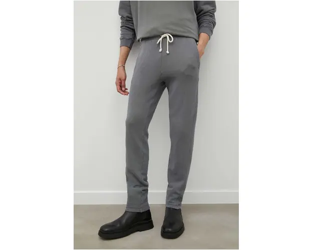 American Vintage pantaloni de trening culoarea gri, cu imprimeu