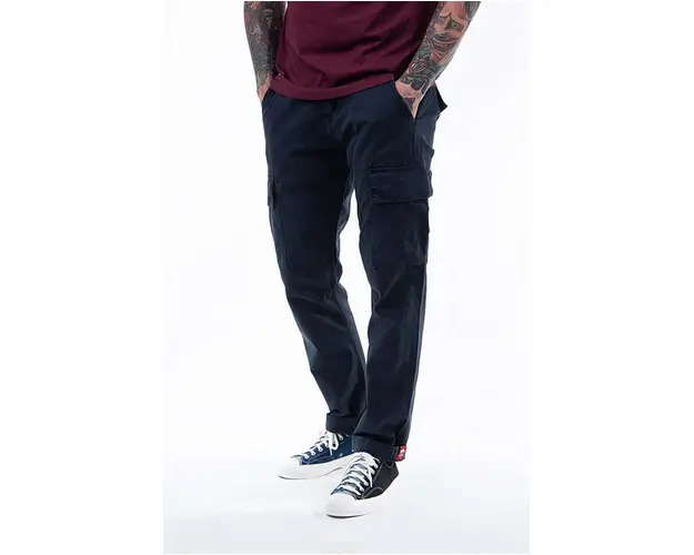 Alpha Industries pantaloni de bumbac Agent culoarea bleumarin, drept 158205.07-navy