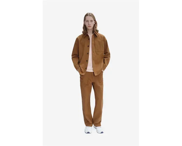 A.P.C. pantaloni de bumbac culoarea maro, drept COGBJ.H08422-CARAMEL
