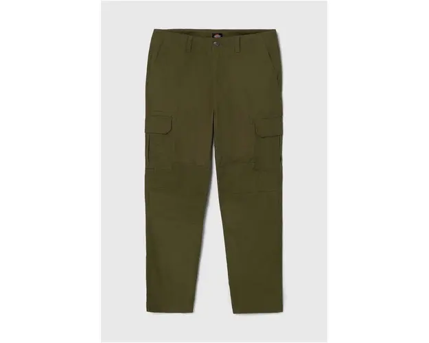 Dickies pantaloni de bumbac culoarea verde, cu fason cargo