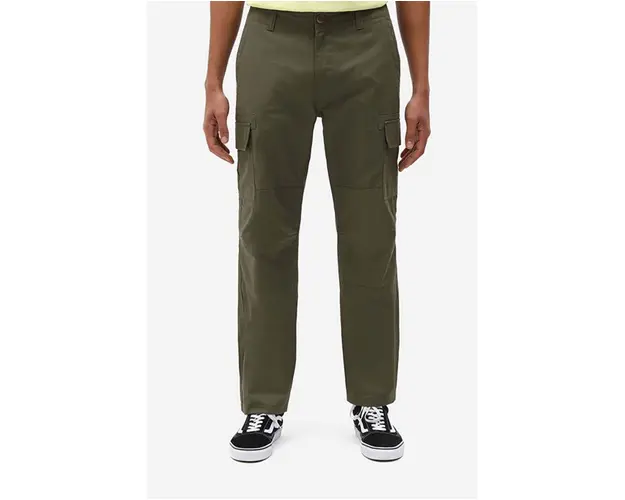 Dickies pantaloni de bumbac culoarea verde, drept DK0A4XDUMGR-GREEN