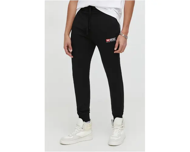 Diesel pantaloni de trening din bumbac culoarea negru, uni A03770.0GEAD