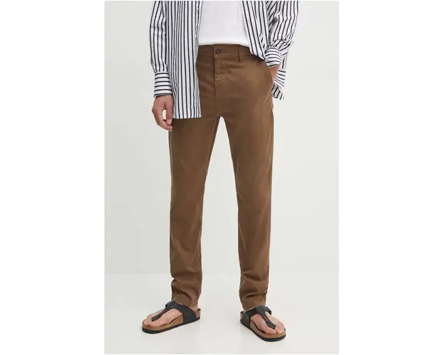 Boss Orange pantaloni barbati, culoarea maro, cu fason chinos, 50510917