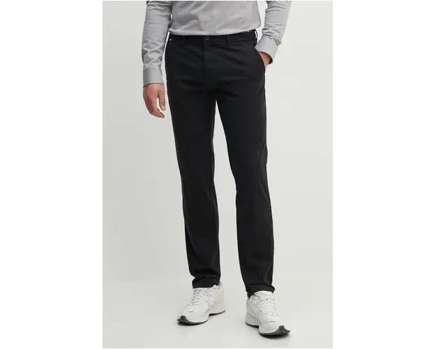 BOSS pantaloni barbati, culoarea negru, drept, 50487976