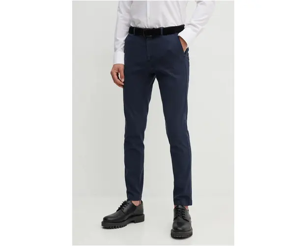 BOSS pantaloni barbati, culoarea albastru marin, mulata, 50485788