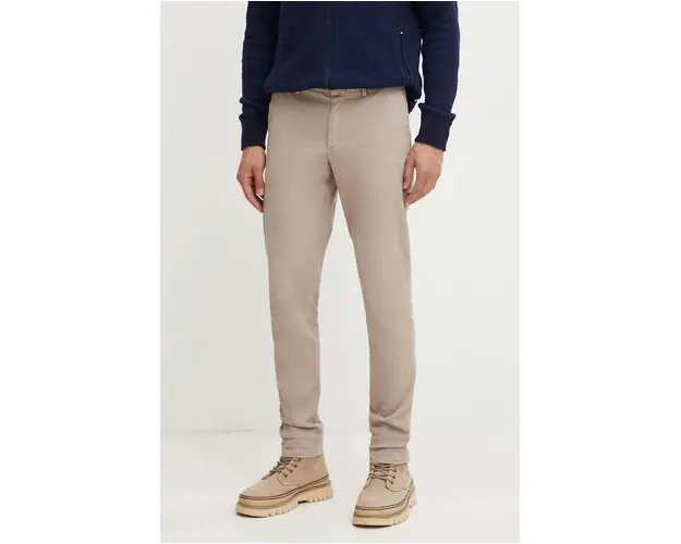 BOSS pantaloni barbati, culoarea bej, mulata, 50485788