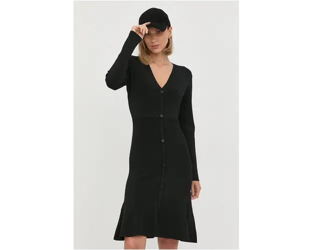 Karl Lagerfeld rochie culoarea negru, mini, drept