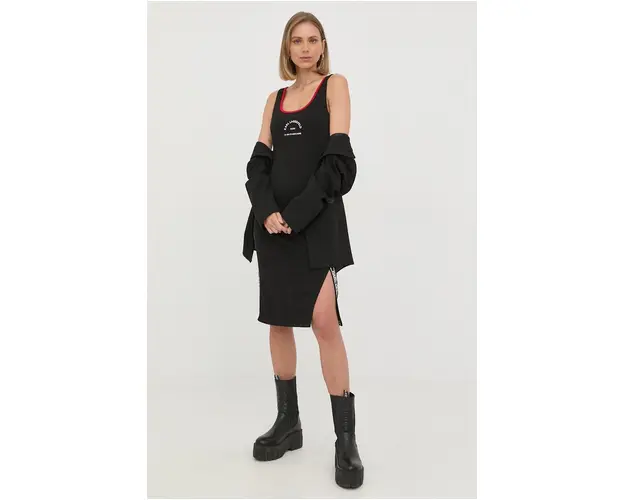 Karl Lagerfeld rochie culoarea negru, mini, mulata