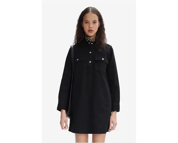 A.P.C. rochie jeans Robe Mia culoarea negru, mini, drept COFBV.F05878-BLACKWASHE