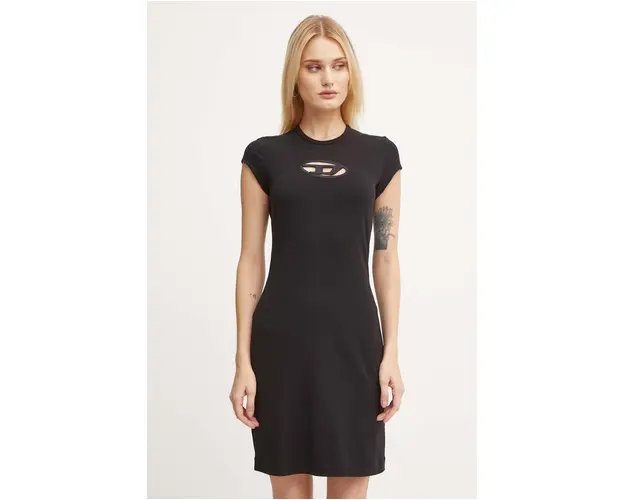 Diesel rochie D-ANGIEL culoarea negru, mini, drept, A06270.0AFAA