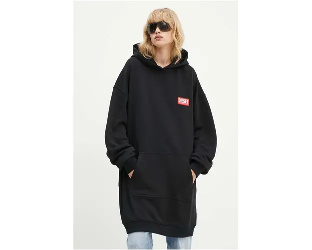 Diesel rochie D-BOXT-HOOD-LAB culoarea negru, mini, oversize, A14930.0ILAC